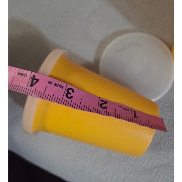 Vtg Lot 5 Tupperware Red Yellow 10 1229 Snack Cups with 9 297 Matching Lids - Picture 4 of 6